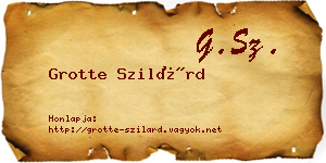 Grotte Szilárd névjegykártya